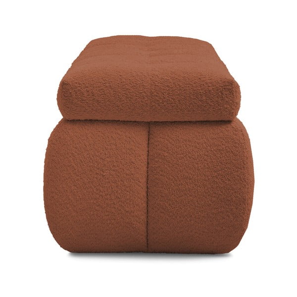 Bancă cărămizie cu tapițerie din țesătură bouclé Mont Blanc – Bobochic Paris-image-3