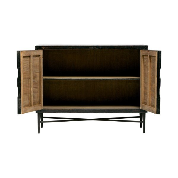 Comodă din lemn de pin BePureHome, negru-image-4