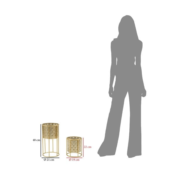 Set 2 suporturi pentru ghivece Mauro Ferretti Golvy, înălțime 40 cm, auriu-image-2