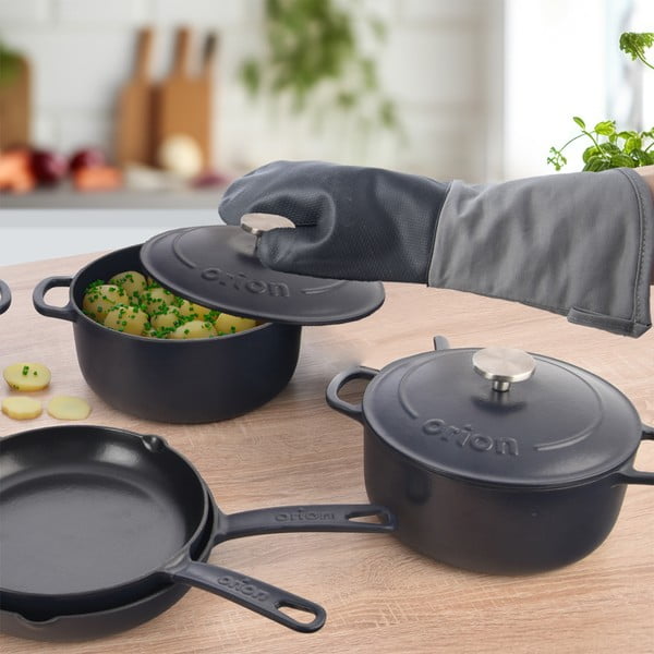 Oală cu capac din fontă 5,2 l adecvată pentru plita cu inducție LITINA SMALT – Orion-image-3