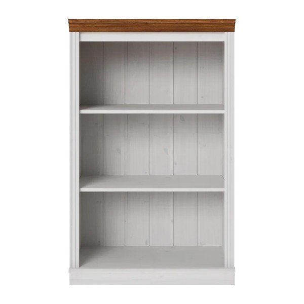 Bibliotecă albă/chihlimbar din lemn de pin 74x118x35 cm Anita – Støraa