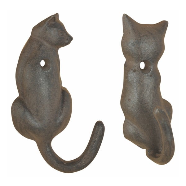 Set 2 cârlige din fontă în formă de pisici Esschert Design