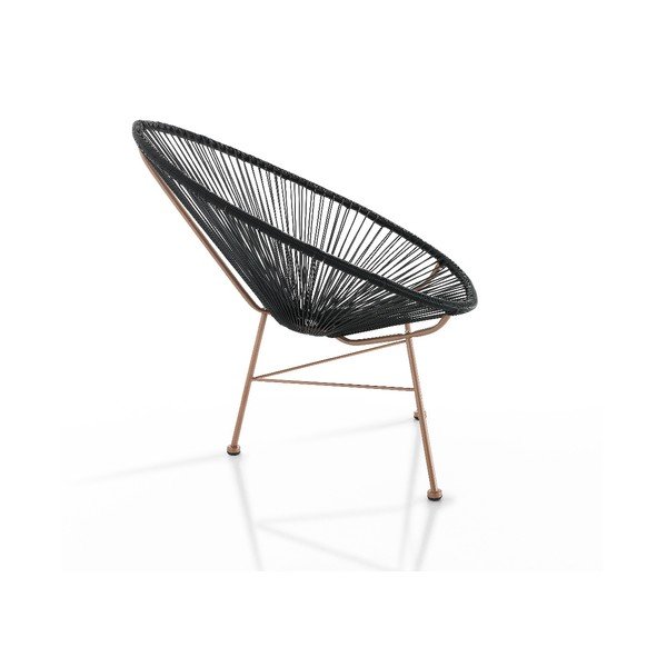 Fotoliu de grădină negru din ratan artificial Numana – Tomasucci-image-1