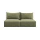Canapea verde extensibilă/cu spațiu de depozitare cu tapițerie din catifea 216 cm Kalena – Makamii