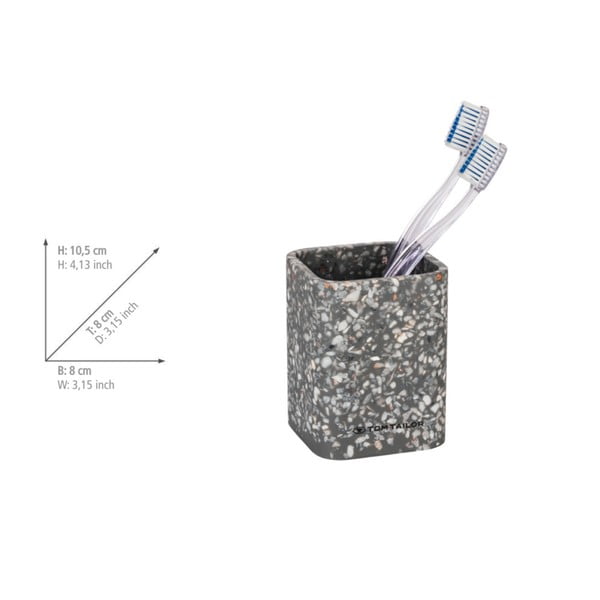Suport pentru periuța de dinți gri din polirășină Tom Tailor T-Terrazzo – Wenko-image-4