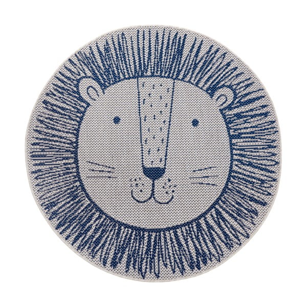 Covor pentru copii Ragami Lion, ø 160 cm, albastru