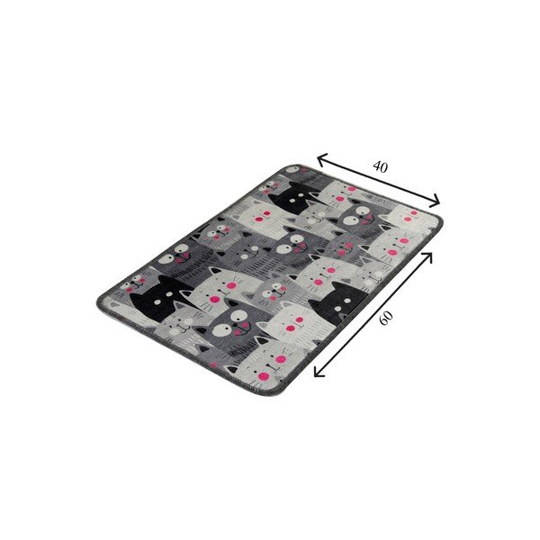 Covoraș de baie gri 40x60 cm Meow – Foutastic-image-4