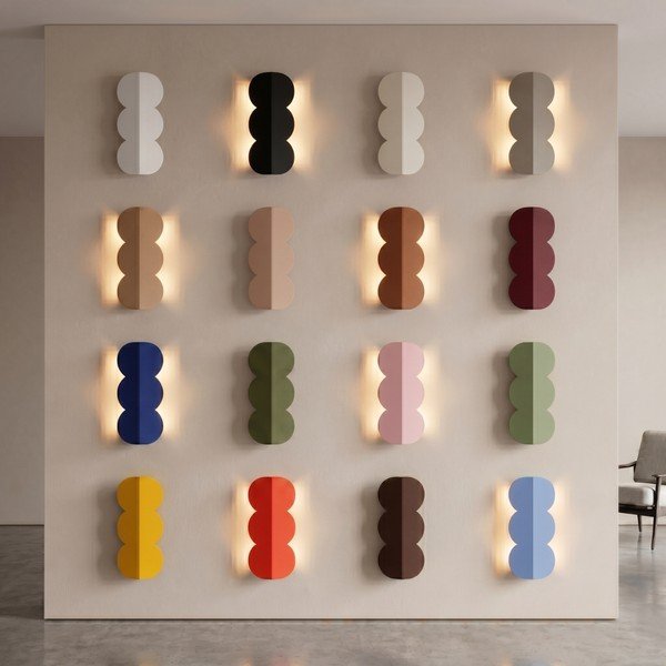 Aplică de perete roșie din aluminiu BISCUIT – Thoro-image-2
