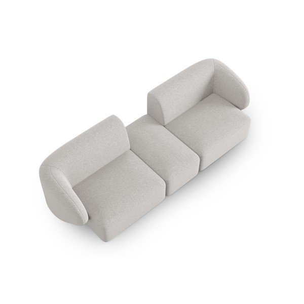 Canapea gri deschis cu tapițerie din chenille 246 cm Paolo – Milo Casa-image-1