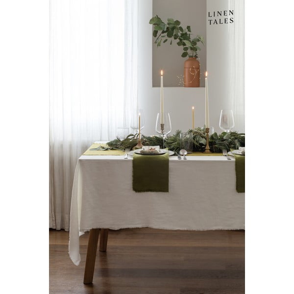 Față de masă din in Linen Tales Classic, 140 x 140 cm, alb-image-4
