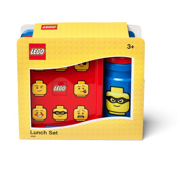 Set caserolă pentru gustări și sticlă LEGO® Iconic, roșu-albastru-image-4
