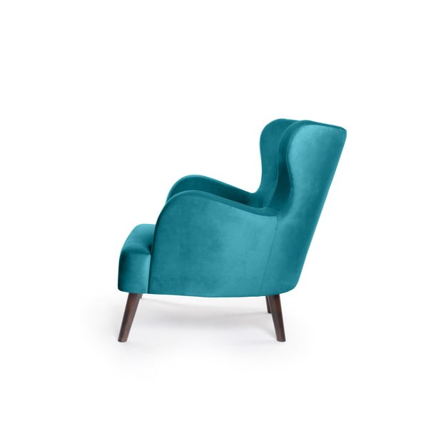 Fotoliu turcoaz wing cu tapițerie din catifea Noemye – Bonami Selection-image-3