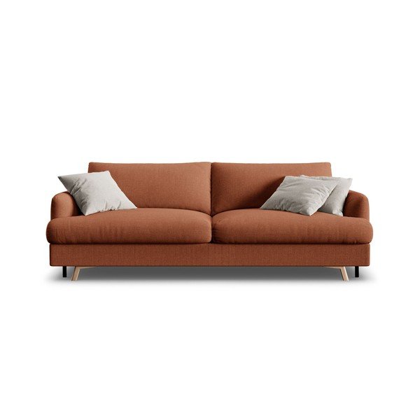Canapea teracotă extensibilă/cu spațiu de depozitare 233 cm Naomi – Micadoni -image-1