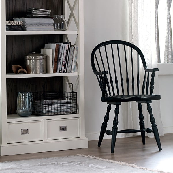 Scaun din lemn de stejar Canett Wembley, negru-image-2
