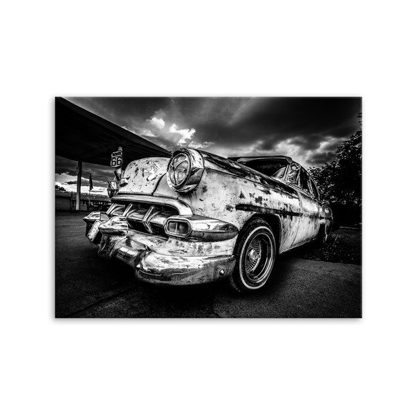 Tablou Styler Canvas Silver Old Car, 85 x 113 cm