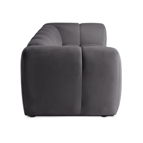 Canapea gri cu tapițerie din catifea 225 cm Cube – Bonami Selection-image-3