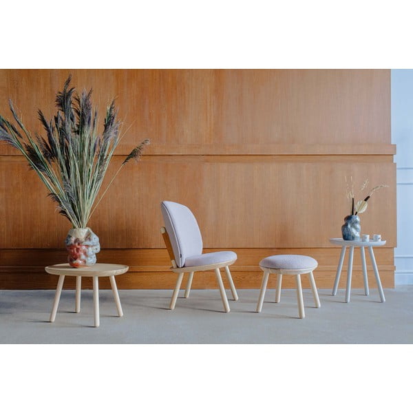 Taburet tapițat din lână EMKO Naïve, gri-natural-image-1