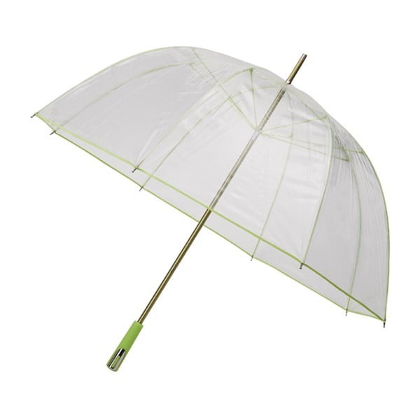 Umbrelă transparentă rezistentă la vânt, detalii verzi Ambiance Birdcage Ribs, ⌀ 110 cm