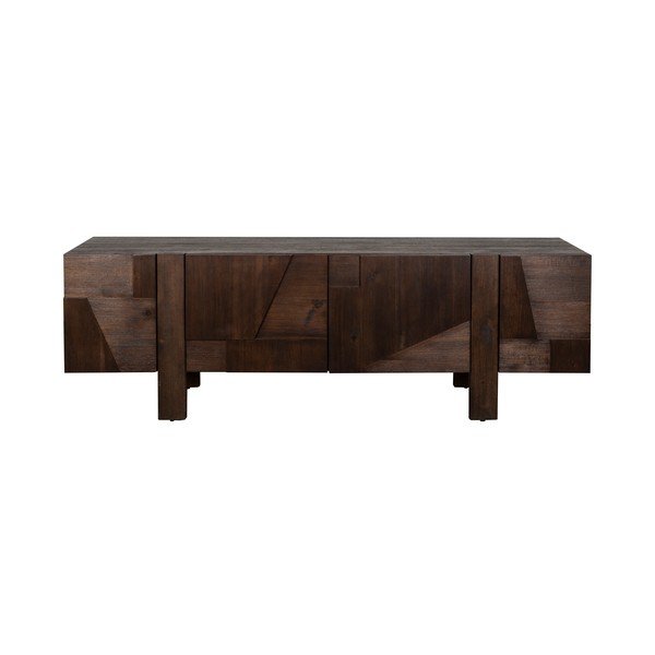 Comodă TV în culoare naturală închisă din lemn masiv 188x60x45 cm Bruneau – Dutchbone