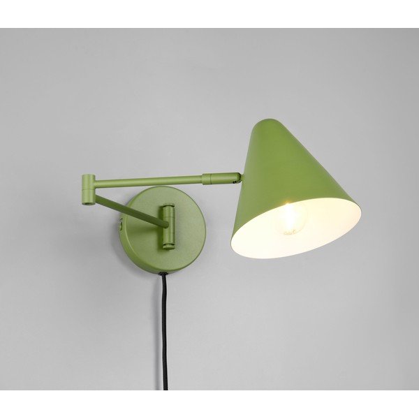 Aplică de perete verde cu structură flexibilă cu alimentare la priză ø 15 cm Cosima – Trio-image-1