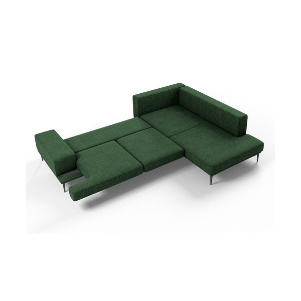Canapea extensibilă cu șezlong dreapta Interieurs 86 Liege, verde-image-4