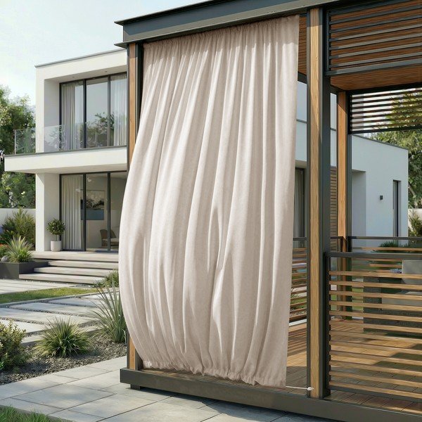 Draperie crem dimout (semi-opacă)/pentru exterior Calisto – Filumi-image-2