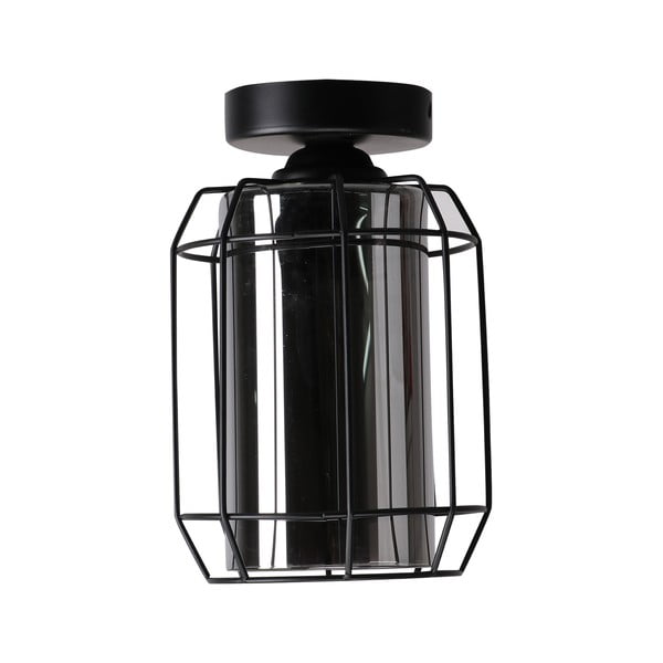 Plafonieră neagră cu abajur din sticlă ø 15 cm Jonera – Candellux Lighting