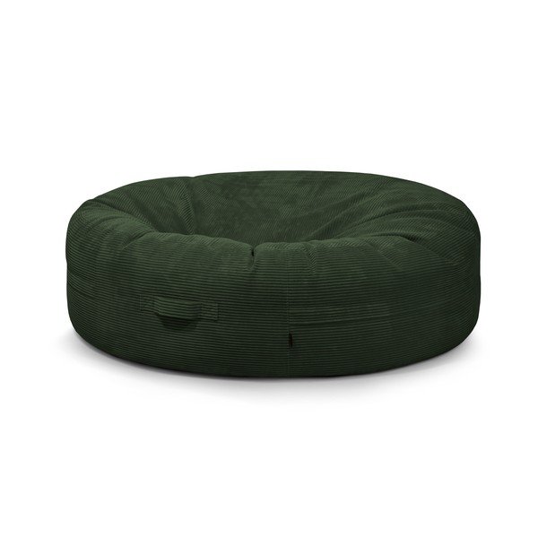Fotoliu bean bag verde cu tapițerie din catifea reiată Roll 190 – SLOWDOWN