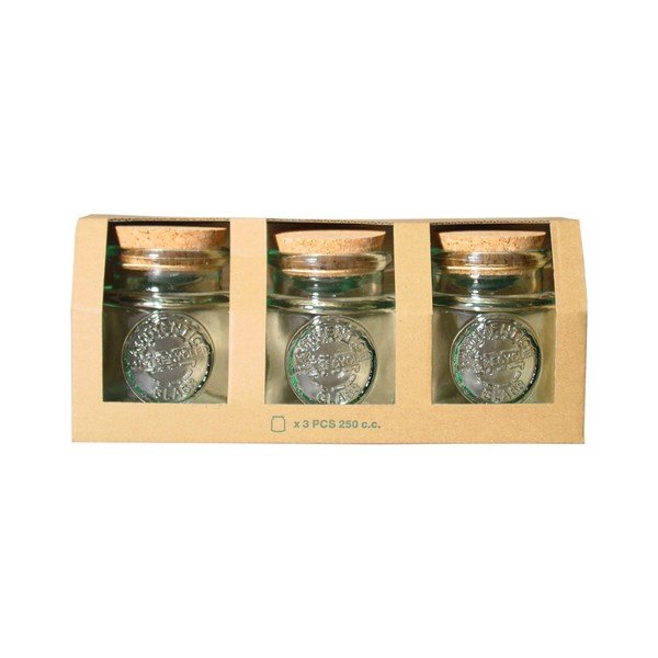 Set 3 borcane, capac din plută Ego Dekor Authentic, 250 ml-image-1