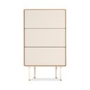 Comodă albă/în culoare naturală înaltă din lemn de stejar 60x100 cm Fina – Gazzda