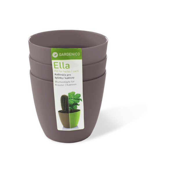 Ghiveci de flori cu roți Gardenico Ella Twist'n'Roll Smart System, ø 40 cm, gri-maro-image-2