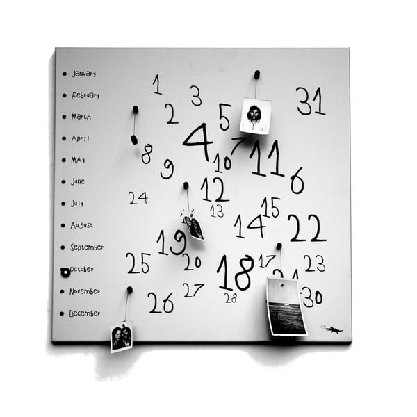 Calendar tablă magnetică, dESIGNoBJECT.it Krok White, 50 x 50 cm 