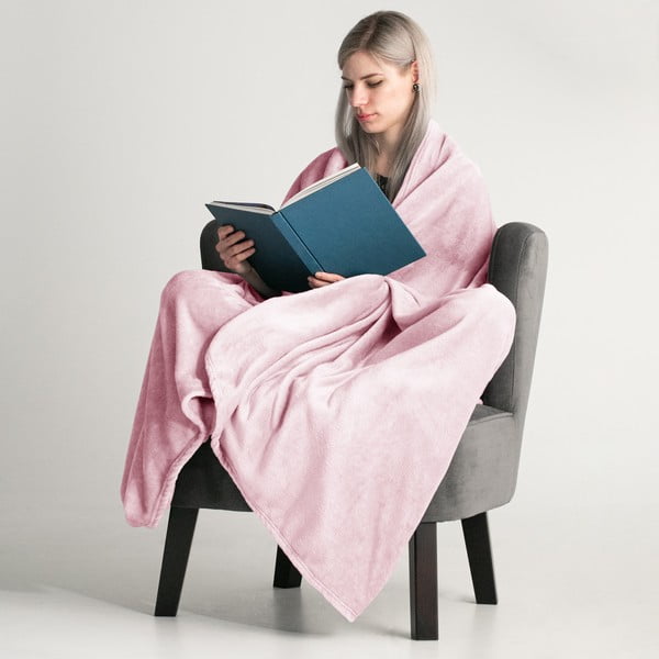 Pătură din microfibră DecoKing Mic, 150 x 200 cm, roz deschis-image-1