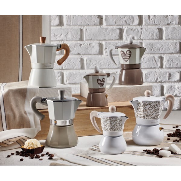 Cafetieră gri pentru 3 cești de cafea Brandani Hearbeat, maro-image-1