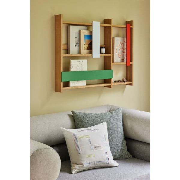 Raft etajat în culoare naturală cu aspect de lemn de stejar 110 cm Arki – Hübsch-image-1