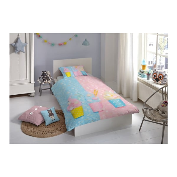 Lenjerie de pat pentru copii din bumbac pur Good Morning Sweet Candy, 140 x 200 cm-image-1