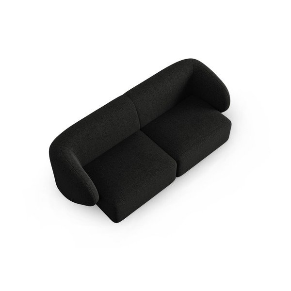 Canapea neagră cu tapițerie din chenille 188 cm Paolo – Milo Casa-image-1