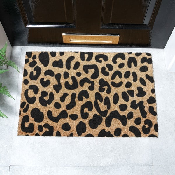 Covoraș de intrare din fibre de nucă de cocos 40x60 cm Leopard – Artsy Doormats-image-2