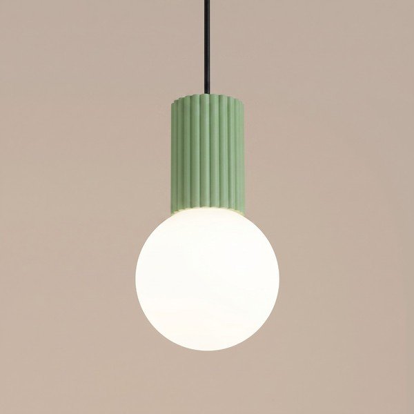 Lustră verde salvie din sticlă opal ø 12 cm Orbital – Sollux-image-2