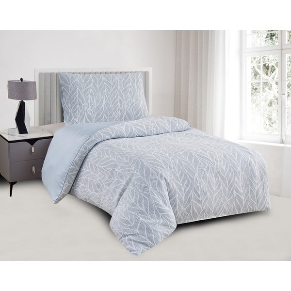 Lenjerie de pat albastră din jacquard pentru pat de o persoană 140x200 cm Florida – My House-image-1