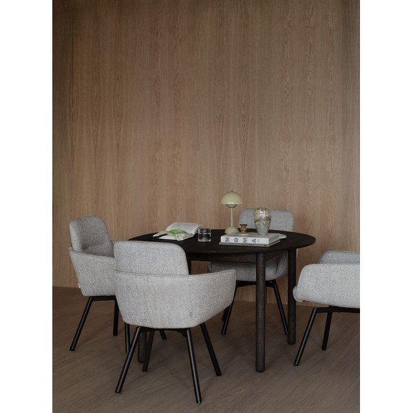 Masă de dining rotundă extensibilă din lemn de stejar ø 120 cm Derrymore – Rowico-image-2
