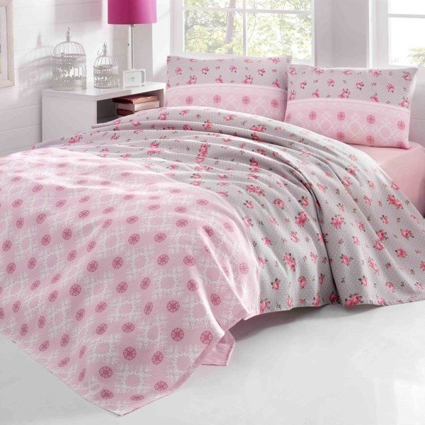 Lenjerie de pat Aran Clasy Rita Pink, 200 x 230 cm-image-1