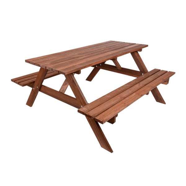 Set de dining pentru grădină din lemn de pin pentru 6 persoane Piknik - Rojaplast-image-2