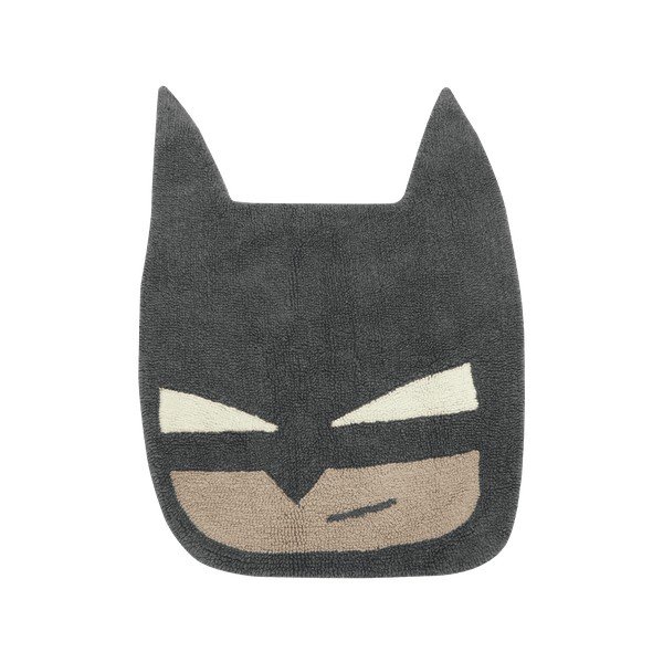 Covor pentru copii negru lavabil/țesut manual din lână 90x120 cm BatBoy – Lorena Canals