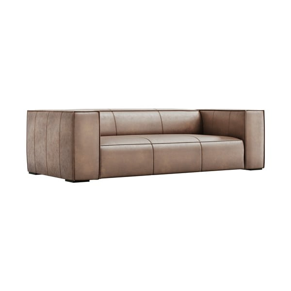 Canapea maro deschis cu tapițerie din piele 227 cm Madame – Windsor & Co Sofas-image-2