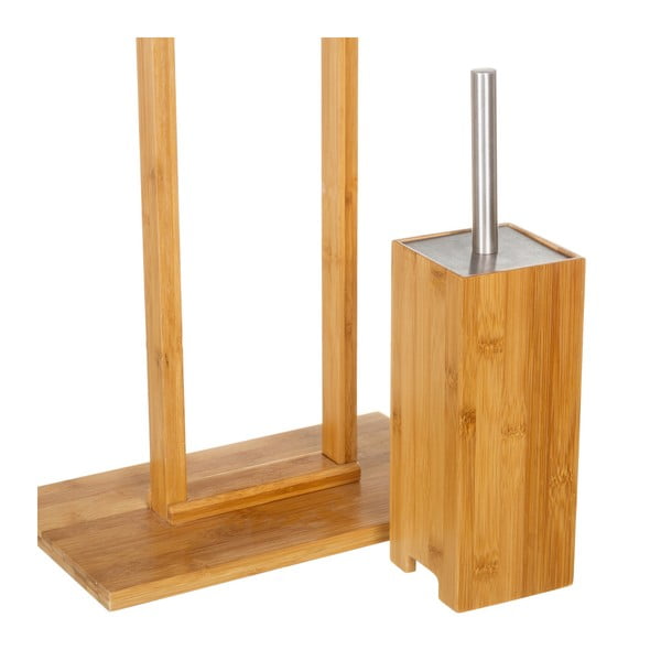 Suport de hârtie igienică din bambus cu perie - Casa Selección-image-2
