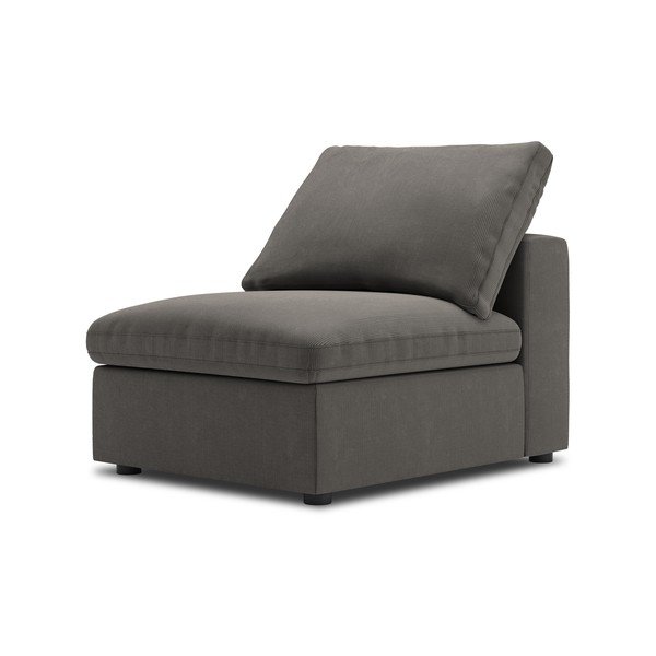 Modul cu tapițerie din catifea pentru canapea de mijloc Windsor & Co Sofas Galaxy, maro închis-image-2