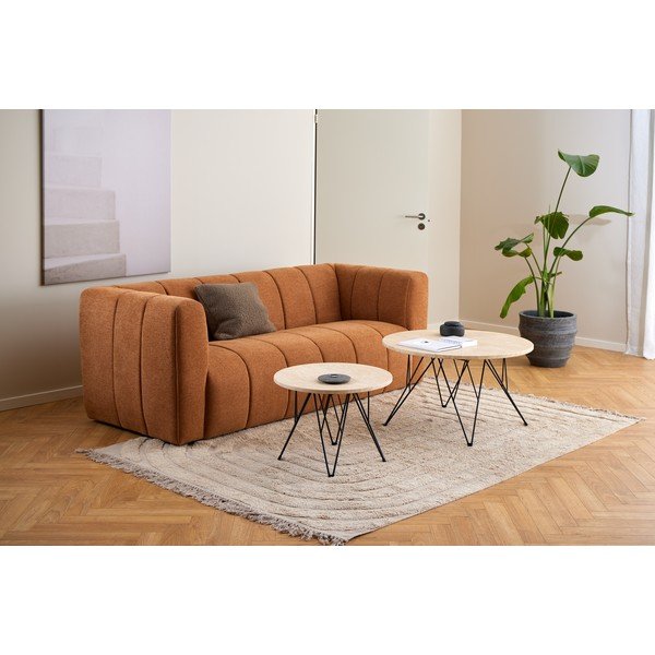 Măsuță auxiliară rotundă cu blat cu aspect de marmură ø 55 cm Prunus – Actona-image-3