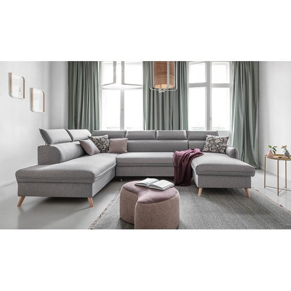 Colțar gri deschis extensibil (cu colț pe partea stângă ) Sweet Harmony – Miuform-image-1