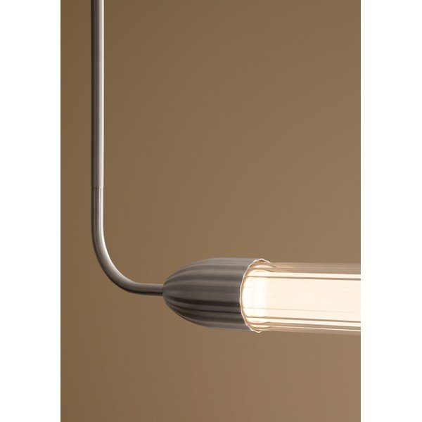Lustră argintie din oțel cu abajur din sticlă Lemon Squeeze Linear – UMAGE-image-2